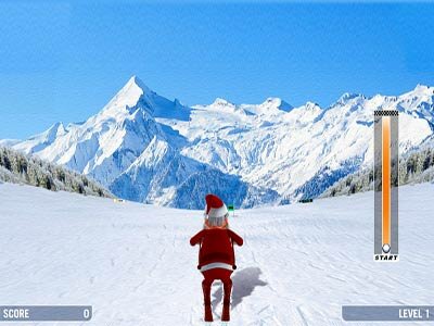 игра Лыжный Слалом - Дед Мороз